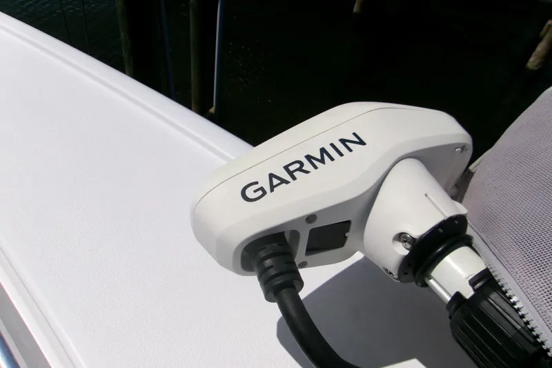 Slide: The Image of Garmin device on 2024 Sportsman Masters 267OE Bay Boat deck. - 17