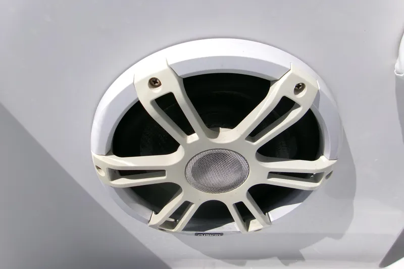 Slide: The Image of Close-up of a speaker on a 2024 Sportsman Masters 267OE Bay Boat. - 7