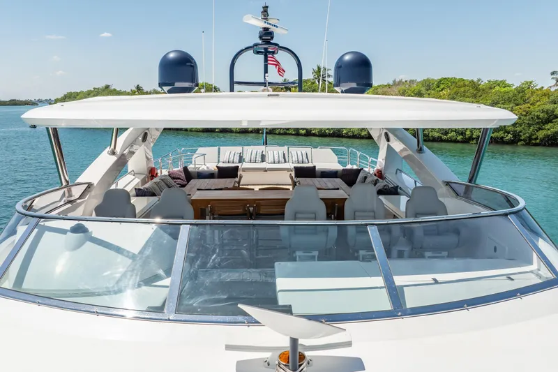 Slide: The Image of Luxurious 2010 Sunseeker 34 Metre Yacht with spacious deck and seating area. - 18