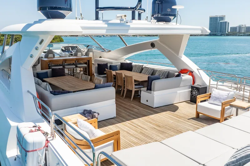 Slide: The Image of Luxurious Sunseeker 34 Metre Yacht 2010 with spacious deck and elegant seating area. - 22