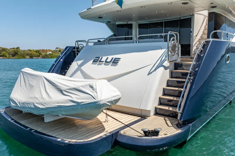 Slide: The Image of Luxury Sunseeker 34 Metre Yacht, 2010 model, docked with covered tender. - 23