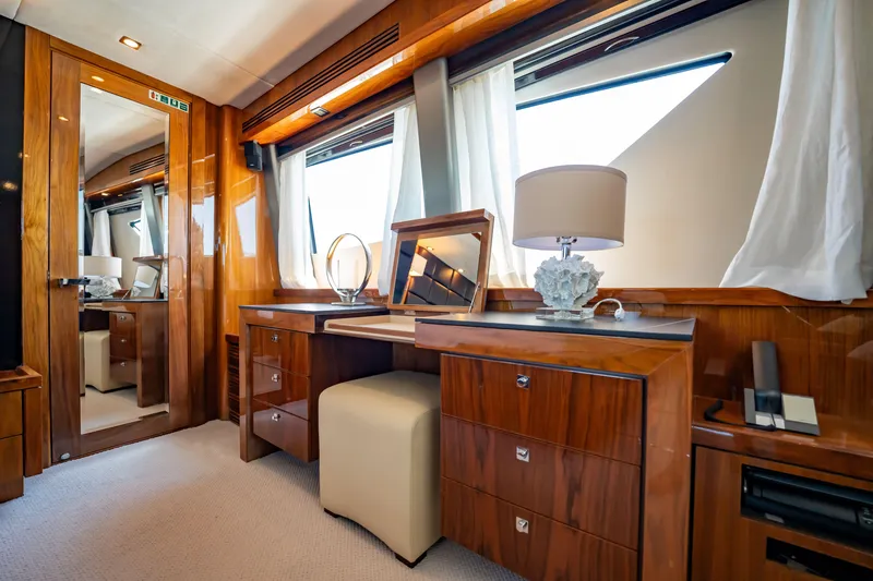 Slide: The Image of Luxurious interior of 2010 Sunseeker 34 Metre Yacht with elegant wooden furnishings. - 45