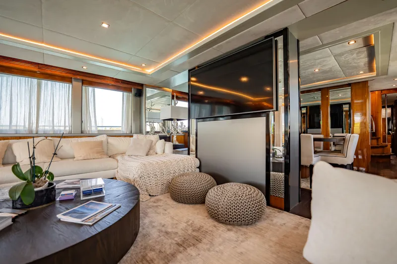Slide: The Image of Luxurious interior of 2010 Sunseeker 34 Metre Yacht with modern decor and comfortable seating. - 60