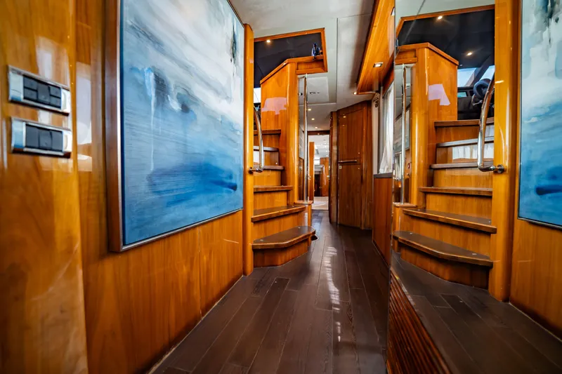 Slide: The Image of Luxurious interior of 2010 Sunseeker 34 Metre Yacht with elegant wooden finishes. - 63