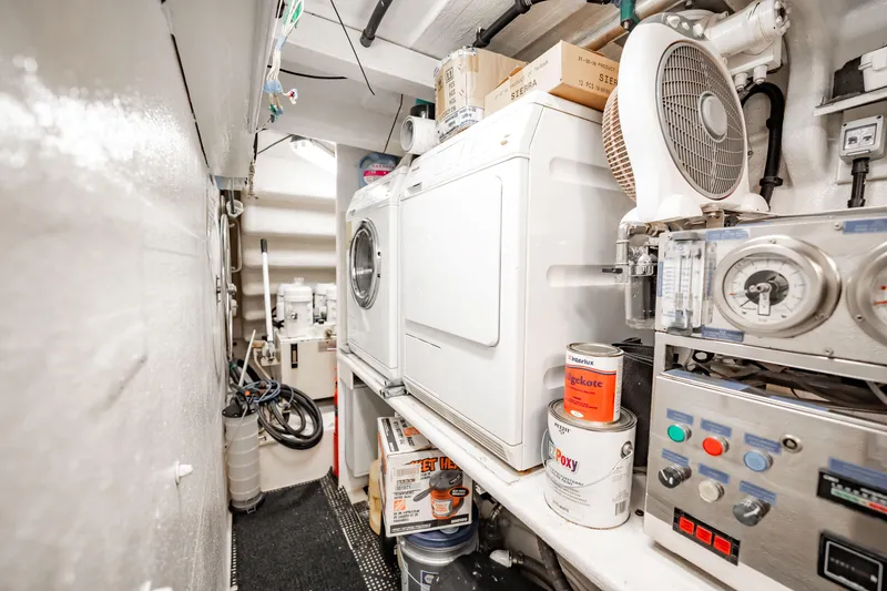 Slide: The Image of Laundry and utility room aboard 2010 Sunseeker 34 Metre Yacht, featuring appliances and equipment. - 87