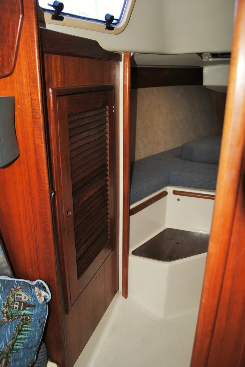 Slide: The Image of Compact bathroom in a 1988 Tartan 28 yacht. - 23