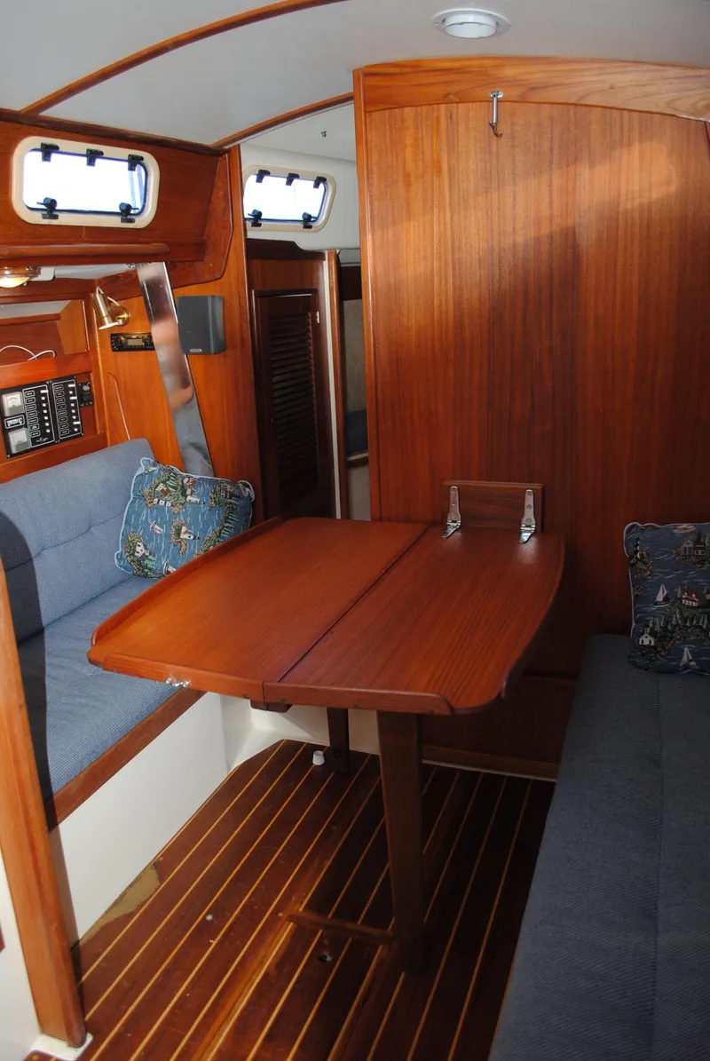 Slide: The Image of Engine compartment of a 1988 Tartan 28 sailboat. - 33