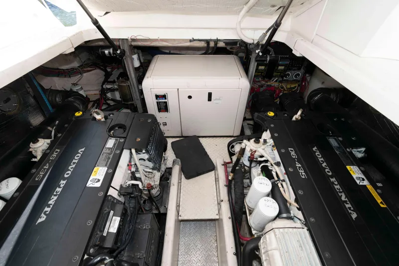 Slide: The Image of Engine room of 2008 Cruisers Yachts 460 Express with Volvo Penta engines and generator. - 21