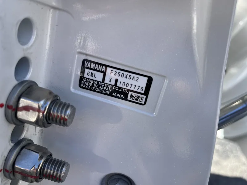 Slide: The Image of Yamaha engine plate on 2026 Cobia 350 Center Console. - 10