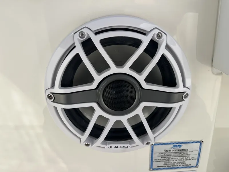 Slide: The Image of JL Audio speaker on 2026 Cobia 350 Center Console. - 38