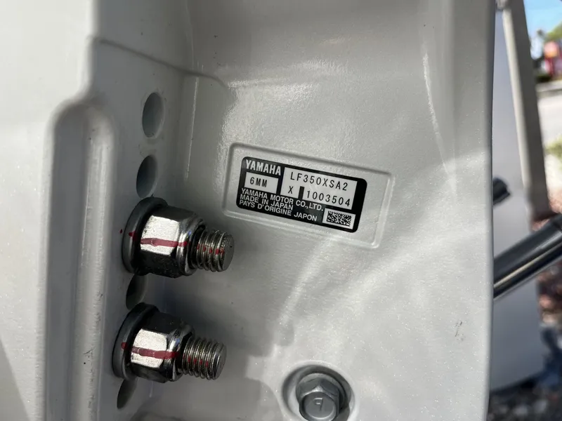 Slide: The Image of Yamaha engine plate on 2026 Cobia 350 Center Console. - 8