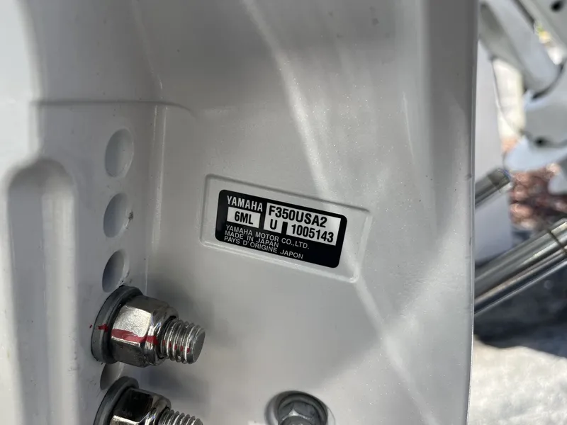 Slide: The Image of Yamaha F350USA2 engine plate on 2026 Cobia 350 Center Console. - 9