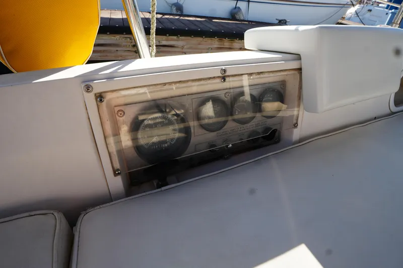 Slide: The Image of Instrument panel of a 1988 Catalina 27 sailboat cockpit. - 10