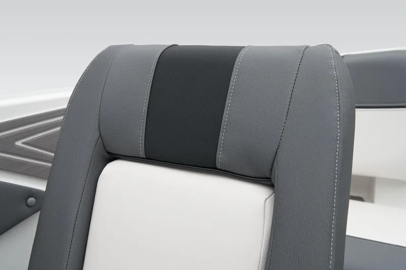 Slide: The Image of Manufacturer Provided Image: 2025 Tahoe T21 boat seat with gray and black upholstery, showcasing modern design. - 36