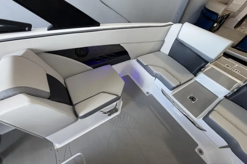 Slide: The Image of Luxurious interior seating of 2026 Scarab 255 SE boat, featuring modern design and comfort. - 23