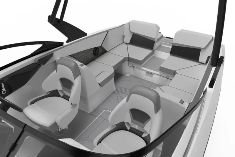 Slide: The Image of 2026 Scarab 255 SE boat interior with modern seating and sleek design. - 3