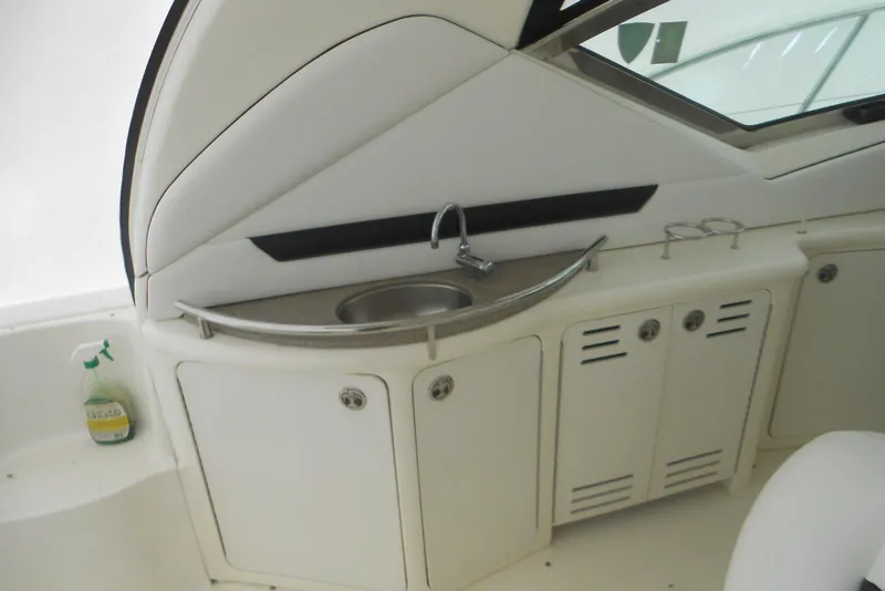 Slide: The Image of Cockpit of 2007 Sea Ray 44 Sundancer with modern navigation. - 3