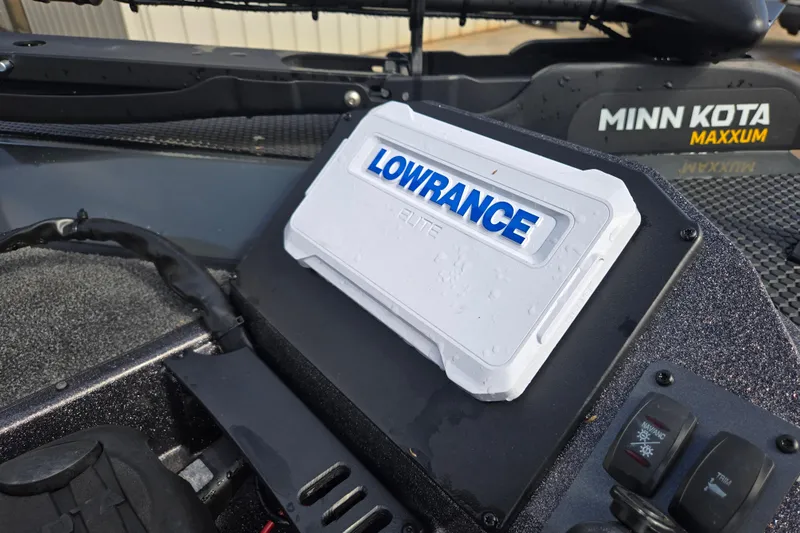 Slide: The Image of 2023 Ranger RT188P boat with Lowrance Elite fishfinder and Minn Kota Maxxum trolling motor. - 15