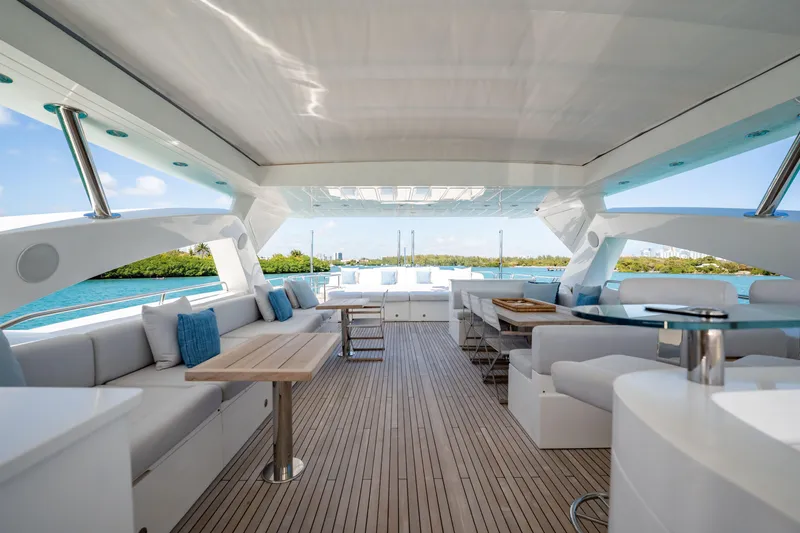 Slide: The Image of Luxurious Sunseeker 34 Metre Yacht 2011 with spacious deck and elegant seating. - 19