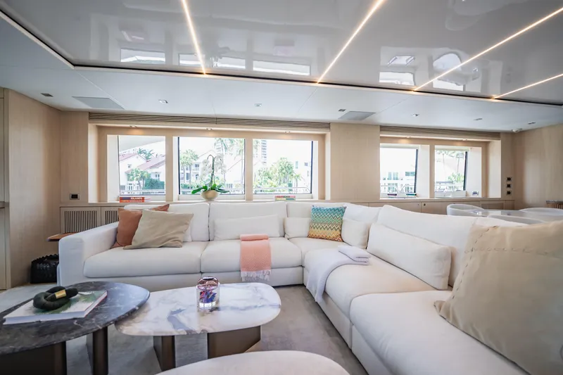 Slide: The Image of Luxurious interior of 2011 Sunseeker 34 Metre Yacht with elegant seating and modern decor. - 31