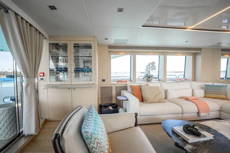 Slide: The Image of Luxurious interior of 2011 Sunseeker 34 Metre Yacht with elegant seating and decor. - 33