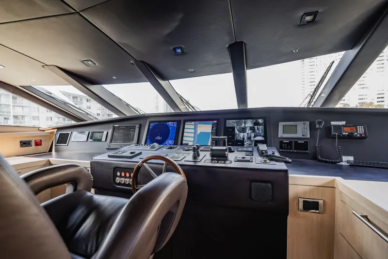 Slide: The Image of Luxurious helm of 2011 Sunseeker 34 Metre Yacht with advanced navigation systems. - 43