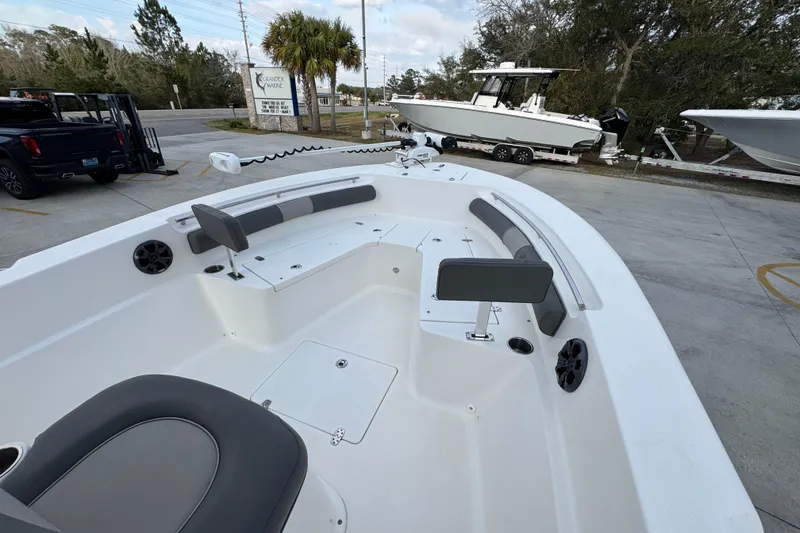 Slide: The Image of 2021 Sea Born LX24 Center Console boat with spacious seating and modern design. - 18