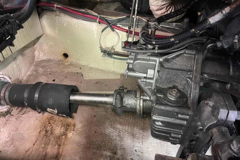 Slide: The Image of Compact bathroom in 1987 Chris-Craft 426 Catalina yacht with toilet and shower. - 18