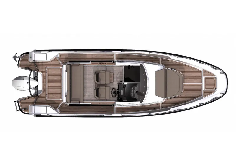Slide: The Image of Manufacturer Provided Image: Aerial view of Nimbus Commuter 8 boat, 2026 model. - 10