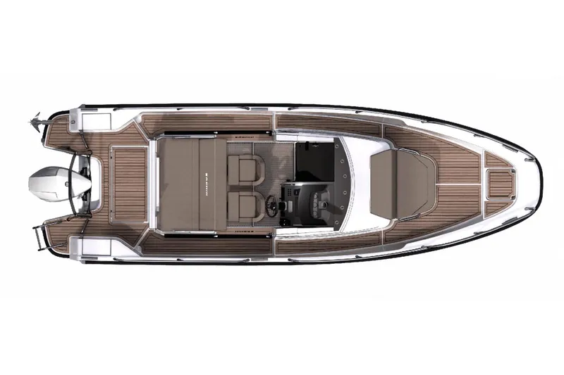 Slide: The Image of Manufacturer Provided Image: Aerial view of Nimbus Commuter 8 boat, 2026 model. - 11