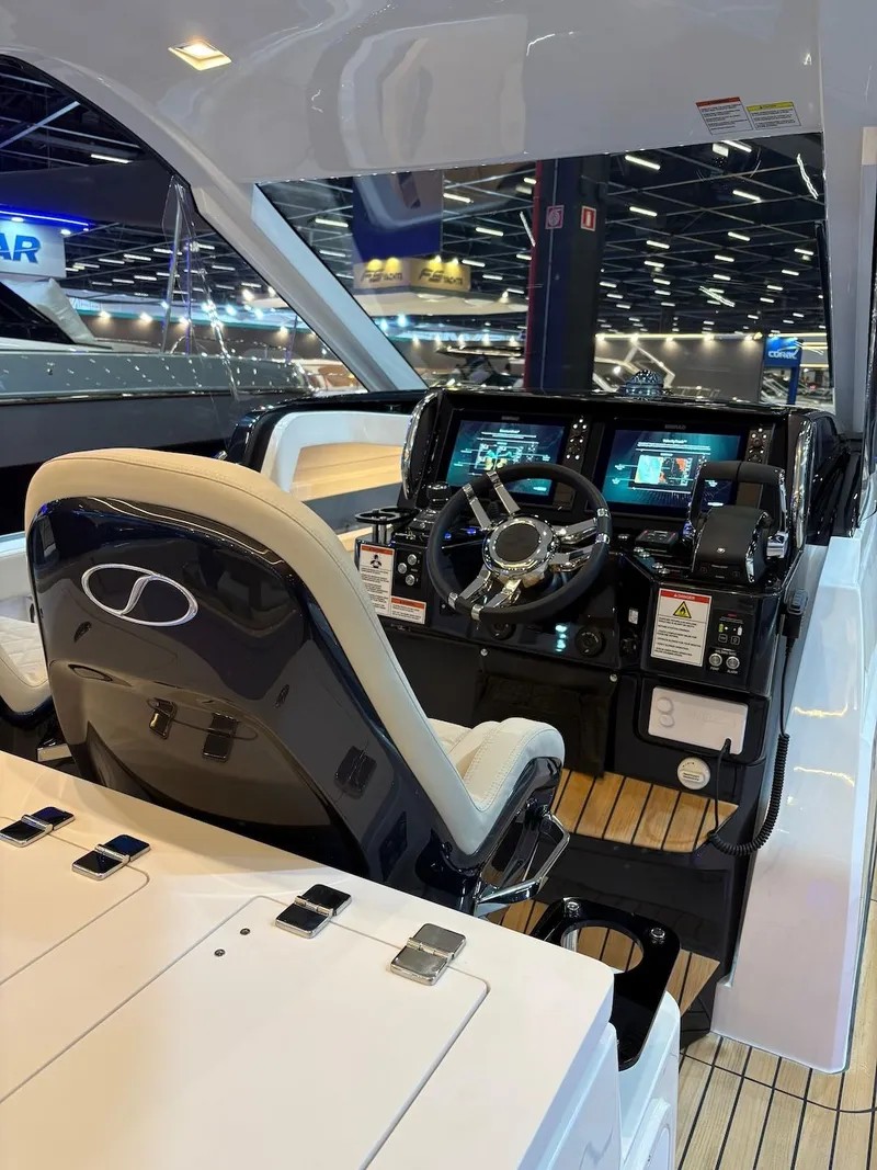 Slide: The Image of Luxurious cockpit of Schaefer V34 yacht, model year 2027. - 13