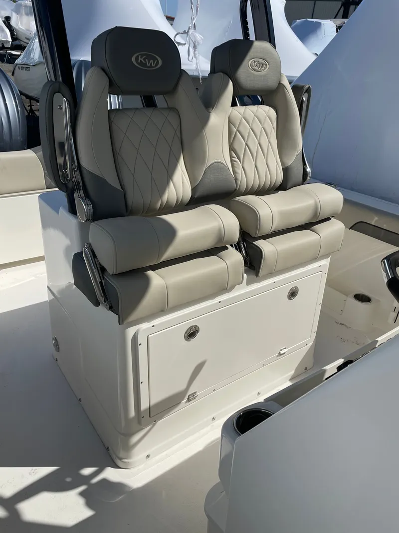 Slide: The Image of Luxurious seating in Key West 260 CC boat, model year 2026. - 8