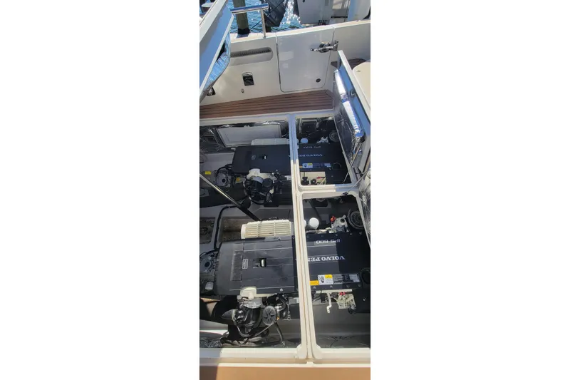 Slide: The Image of Engine compartment of 2017 MJM 40z Downeast boat with Volvo Penta engines. - 27