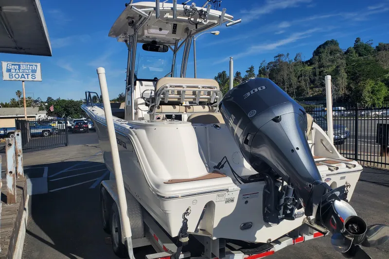 Slide: The Image of 2018 Sea Fox 248 Commander boat with powerful outboard motor at marina. - 3