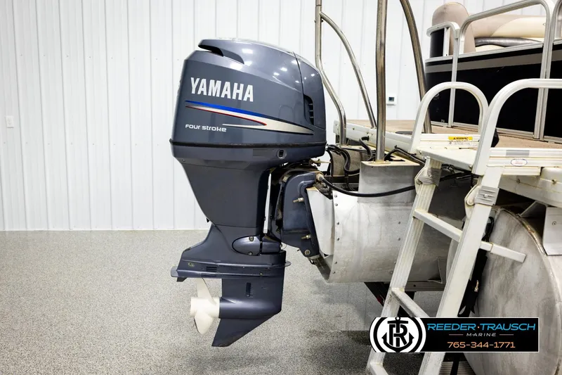 Slide: The Image of Yamaha four-stroke outboard motor on a 2011 Godfrey SW2486 pontoon boat. - 40