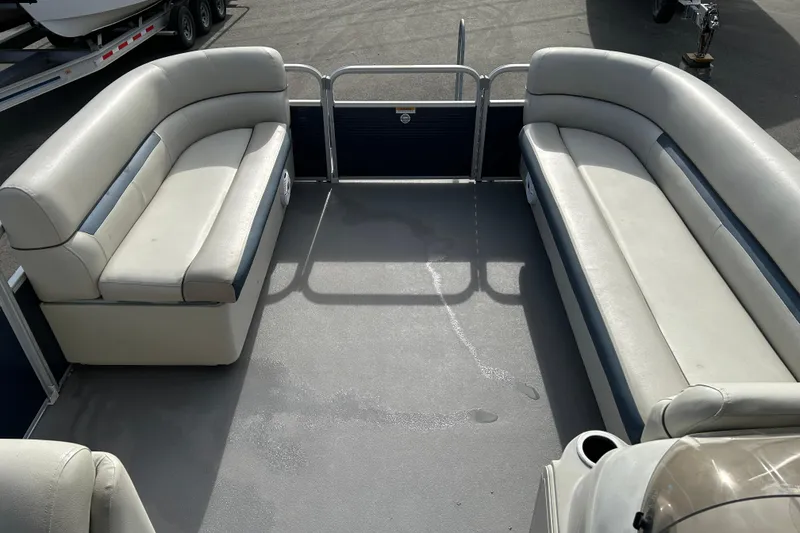Slide: The Image of Interior of a 2020 Godfrey SR 206 C pontoon boat with spacious seating. - 8