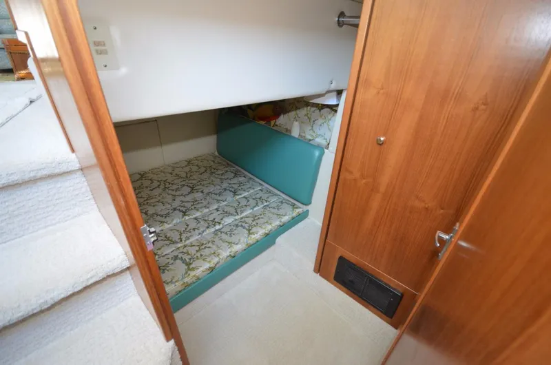 Slide: The Image of Interior of Bayliner 3988 Motoryacht, sleeping area, 1998. - 13