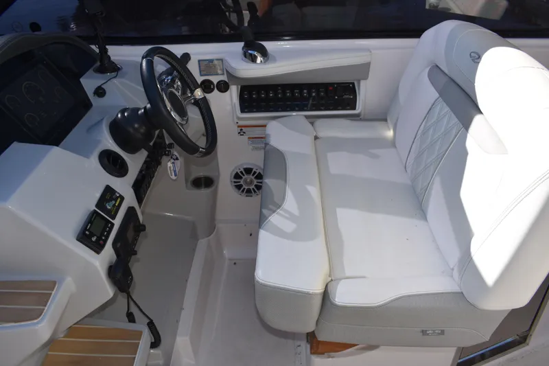 Slide: The Image of 2020 Regal 35 Sport Coupe helm with modern controls and comfortable seating. - 37