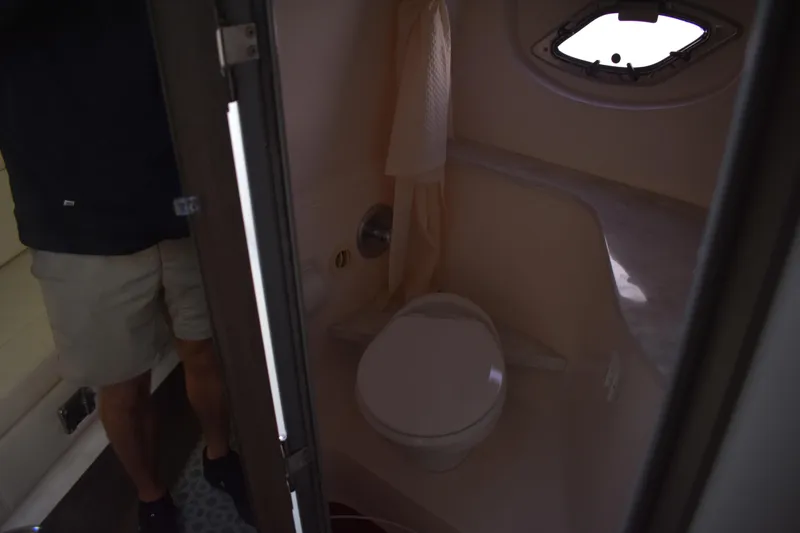 Slide: The Image of Interior bathroom of 2020 Regal 35 Sport Coupe yacht with compact design. - 81