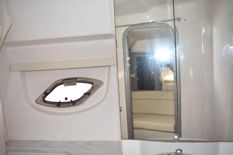 Slide: The Image of Interior of 2020 Regal 35 Sport Coupe with window and mirror reflection. - 82