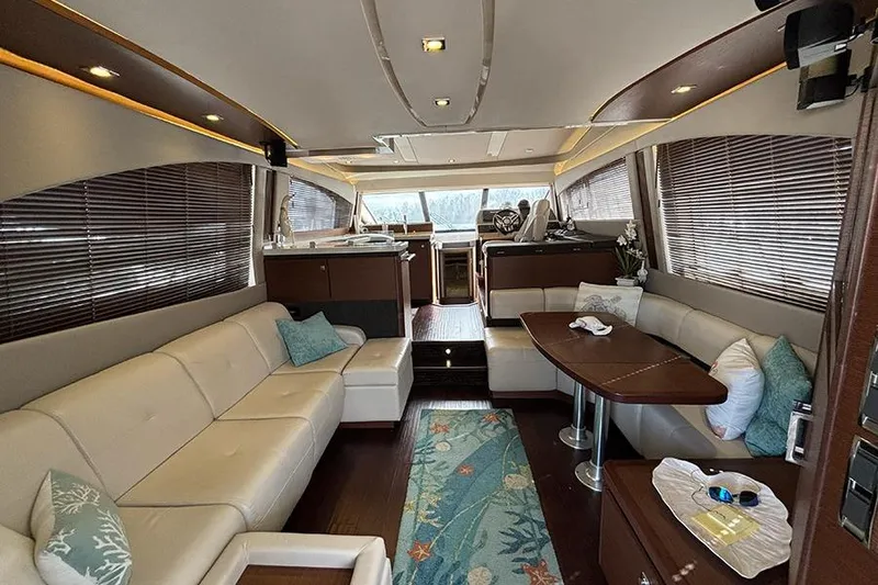 Slide: The Image of Luxurious interior of 2015 Sea Ray 510 Fly yacht with elegant seating and decor. - 15