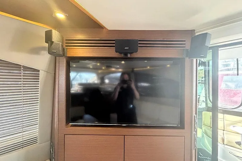 Slide: The Image of Entertainment system on 2015 Sea Ray 510 Fly yacht with mounted speakers. - 18