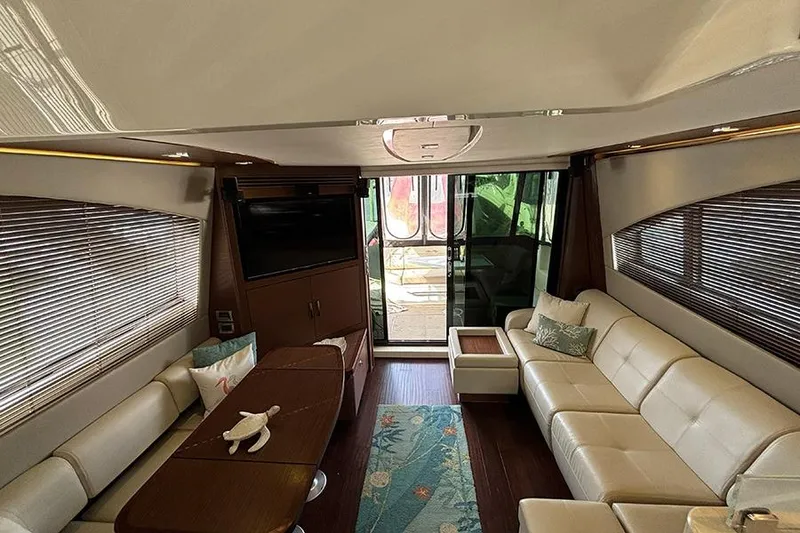 Slide: The Image of Luxurious interior of 2015 Sea Ray 510 Fly yacht with elegant seating and modern decor. - 20