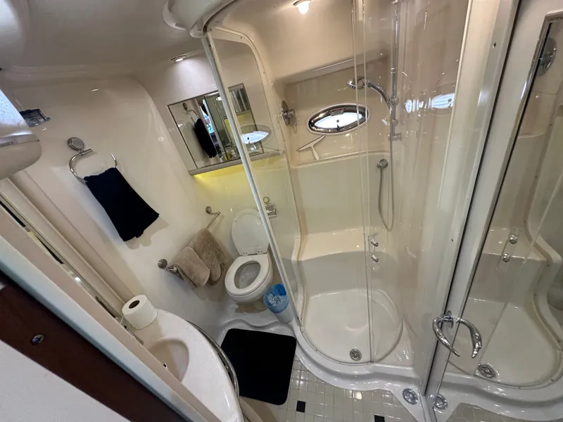 Slide: The Image of Luxurious bathroom on a 2002 Sea Ray 560 Sedan Bridge yacht. - 11