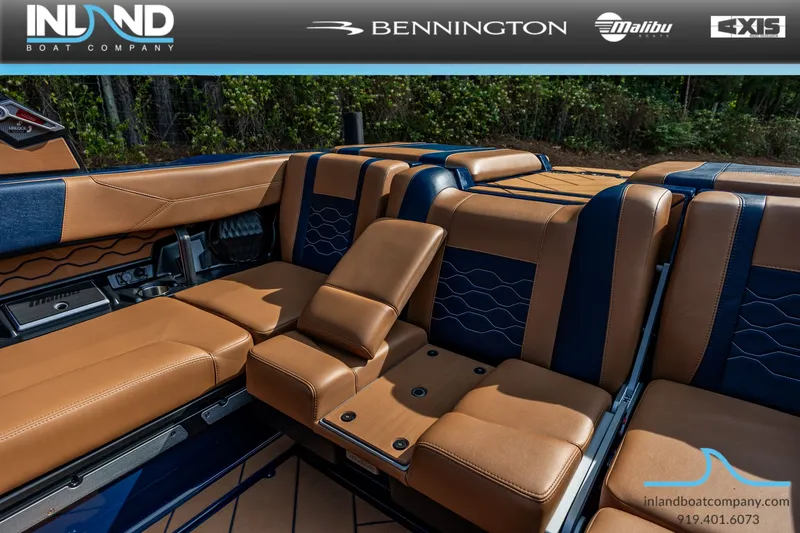 Slide: The Image of Interior of 2026 Malibu Wakesetter 23 LSV with luxurious leather seating. - 10