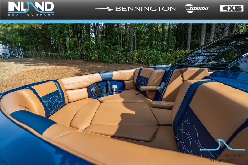 Slide: The Image of Interior of 2026 Malibu Wakesetter 23 LSV with luxurious seating. - 16