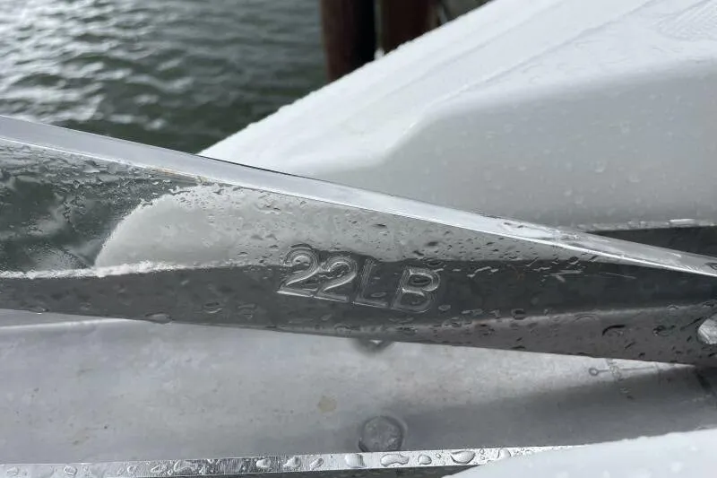 Slide: The Image of Close-up of a 22-pound anchor on a 2008 Cruisers Yachts 390 Express Coupe. - 7