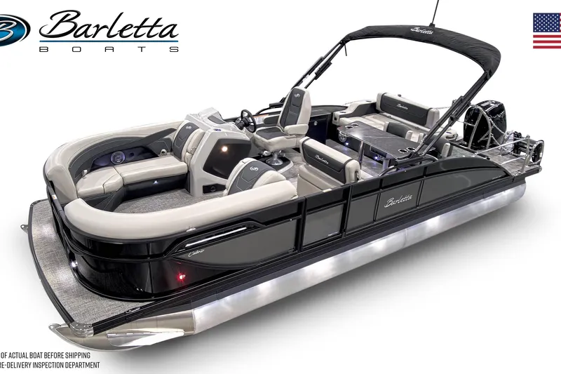 The Image of 2026 Barletta Cabrio 24UE pontoon boat with sleek design and luxurious seating. - 0