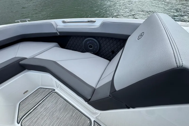 Slide: The Image of Luxurious seating on 2023 Cobalt R4 boat, featuring sleek design and premium materials. - 11