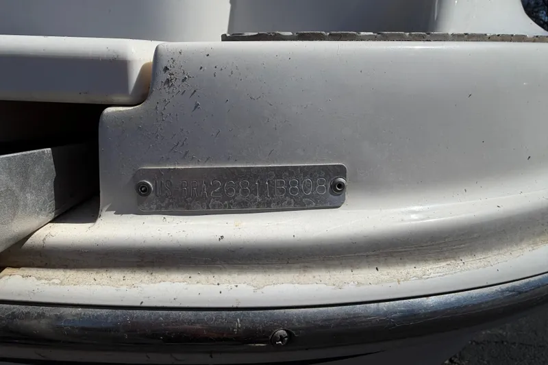 Slide: The Image of Close-up of a 2008 Bryant 268 boat hull identification number plate. - 20